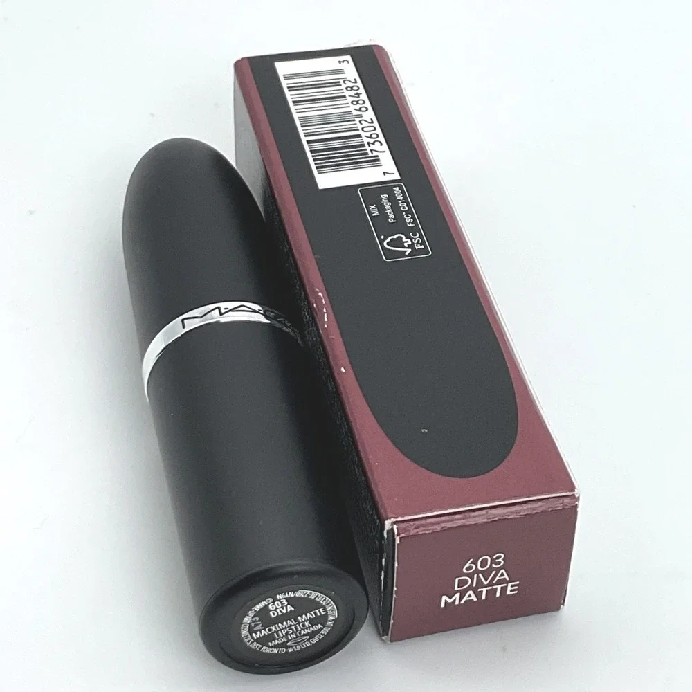 MAC Macximal Silky Matte Lipstick 603 Diva Burgundy Red 0.12oz‎ New in Box